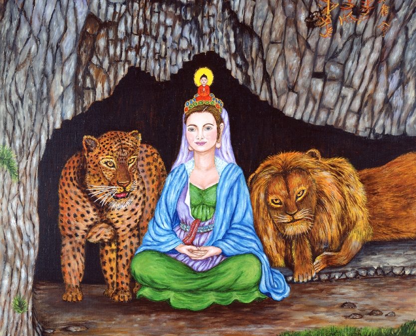 Bodhisattva with Tiger and Lion